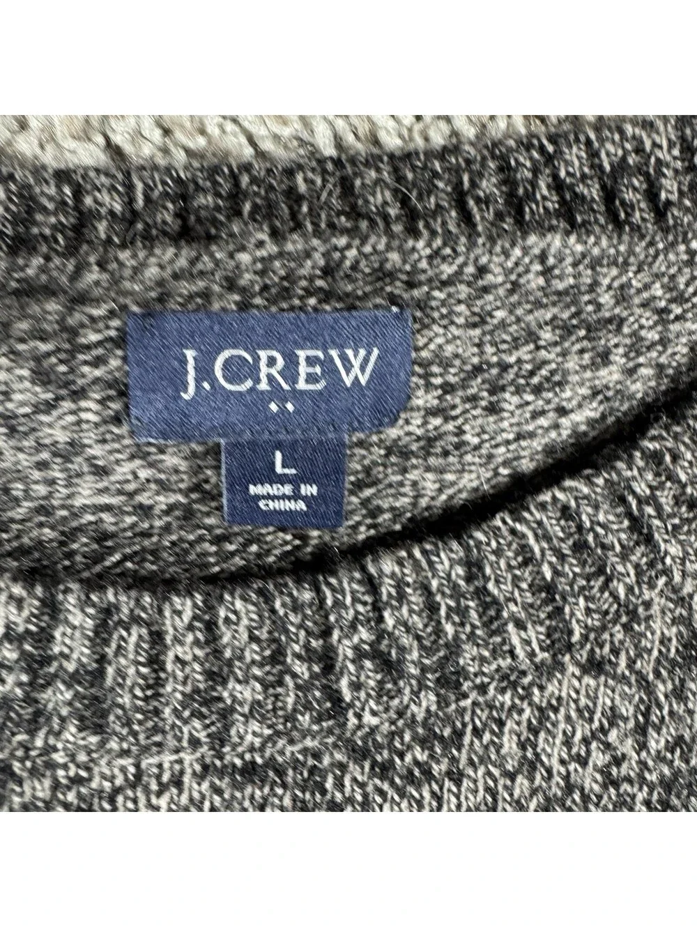 J.Crew Sweater Mens L Gray Solid Premium Lambswool Crewneck Knit Pullover